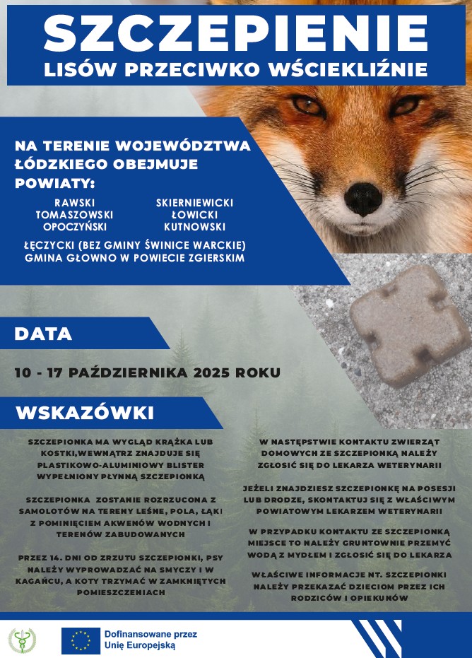 Informacja dotycząca szczepienia lisów